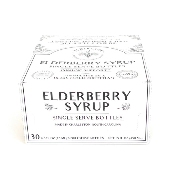 Elderberry Syrup Single Serve Glass Bottles - 30 Pack